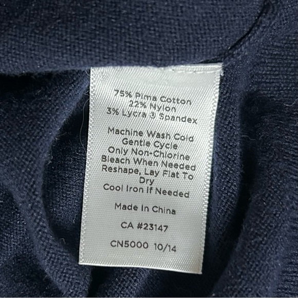 Talbots Cardigan Sweater Womens Petite Small Blue Pima Cotton - Picture 9 of 11